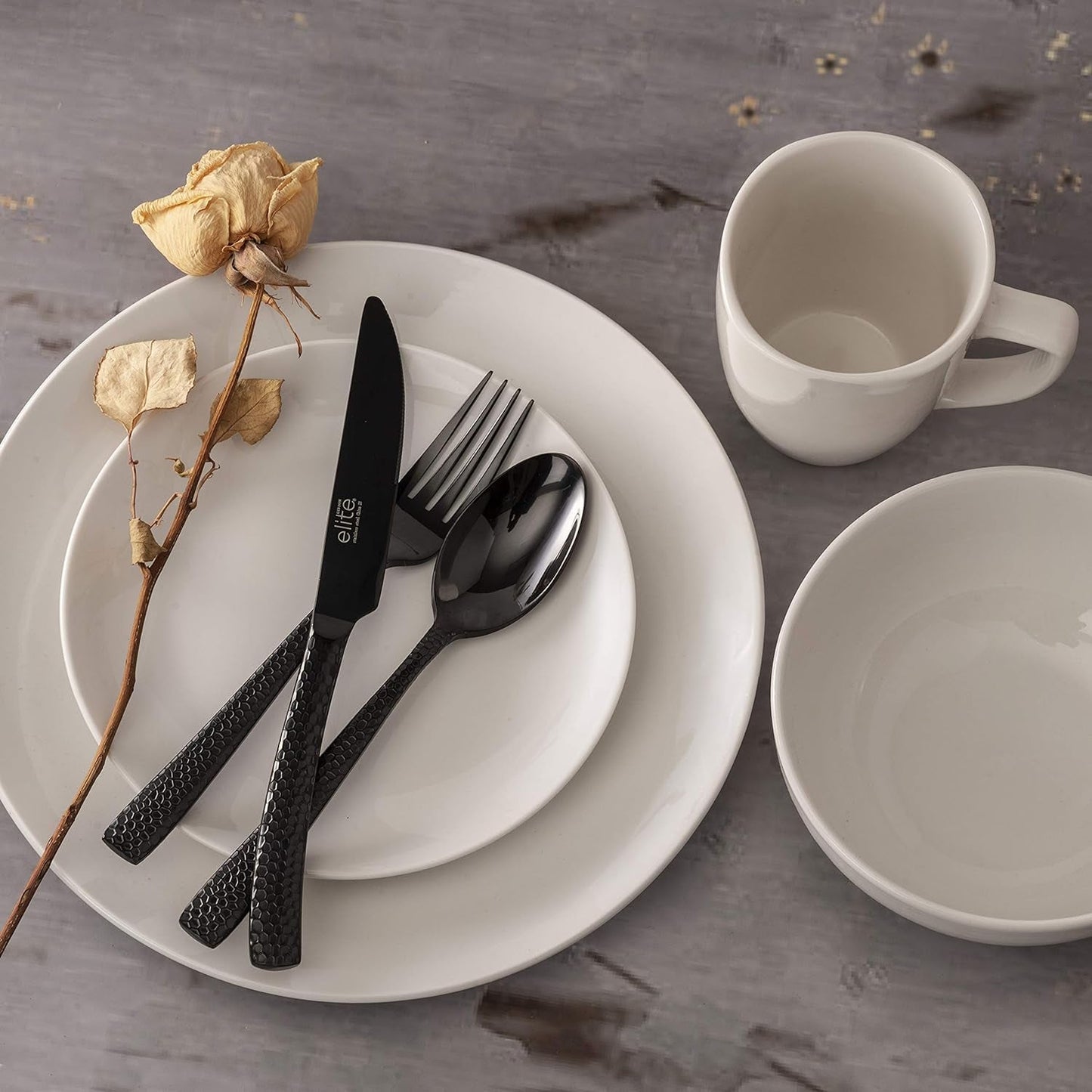 Zen Buffet Servizio Piatti in Porcellana, Servizio per 6 (30 Pezzi), Bianco (Tazze)