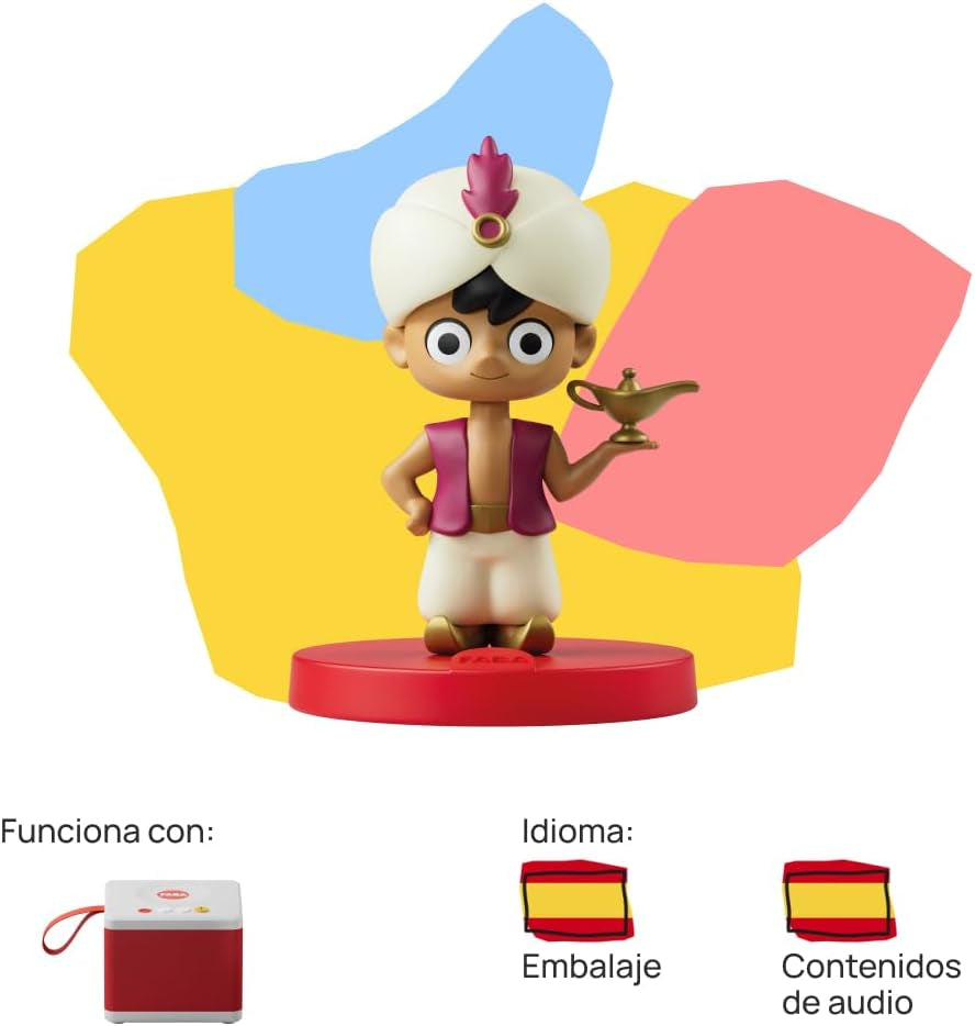 Personaggio sonoro - Aladino e la lampada meravigliosa - storie e racconti sonori - giocattolo, contenuti educativi, in spagnolo, per bambini e bambine dai 4 ai 6 anni in su Bebe Naty Shop Toys