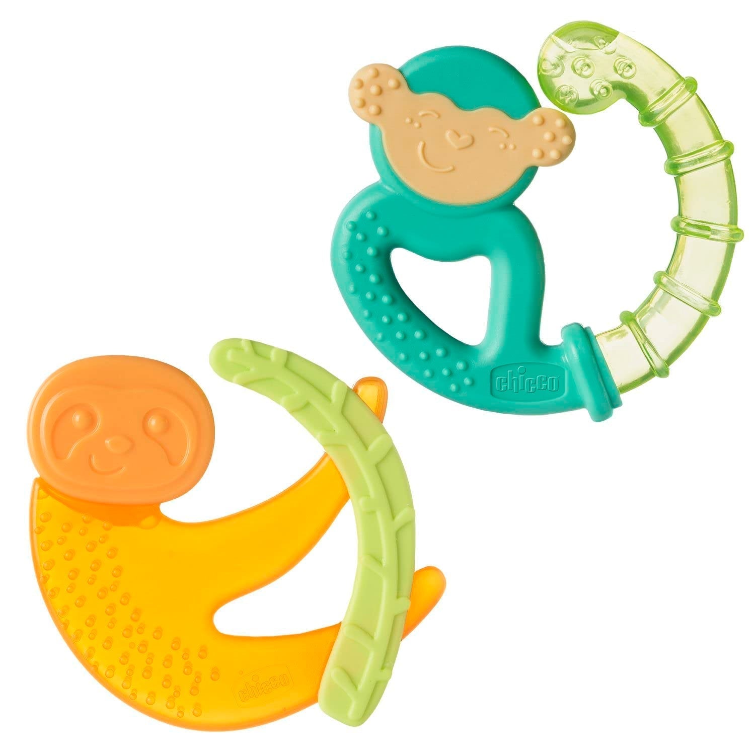 Anello da dentizione Chicco Fresh&Relax Scimmia o Bradipo, 4M+, riempito con acqua sterile