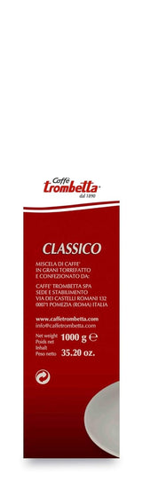 Caffè Trombetta Italien Kaffee Geröstete Kaffeebohnen, classico. Eine perfekte Harmonie zwischen Aroma und Körper - 1 kg
