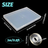 2 pezzi 30 cm nastro biadesivo scatola di immagazzinaggio per unghie artificiali scatola rettangolare trasparente scatole di imballaggio in plastica punte per unghie contenitore unghie artificiali 21,8x15,5 cm