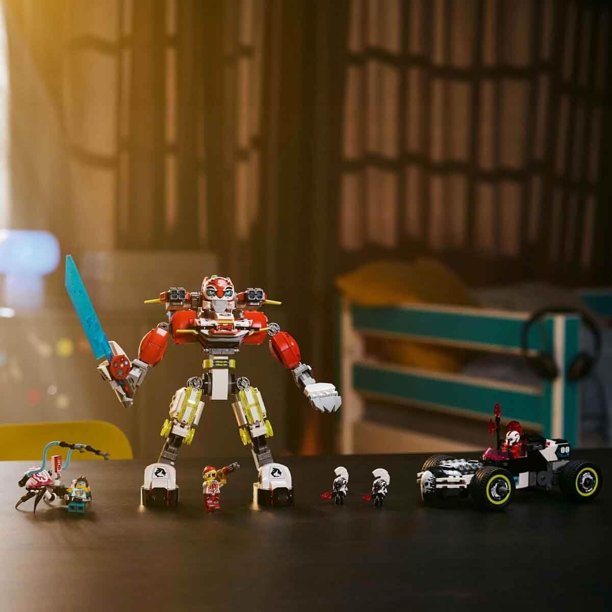LEGO Dreamzzz Cooper's Tiger Mech e Zero's Hot Rod Car, Macchinina giocattolo per bambini, Regalo per ragazzi e ragazze di 9 anni, Playset 2 in 1 con Mech e minifigure 71497 Set da costruzione Besuche den LEGO-Store