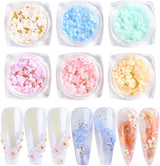 6 scatole di ciondoli di creazione di fiori 3D, decorazioni di fiori in acrilico con strass in oro e decorazioni in argento, pietre preziose, gioielli per ragazze, donne, design fai da te, decorazioni per bastoncini...