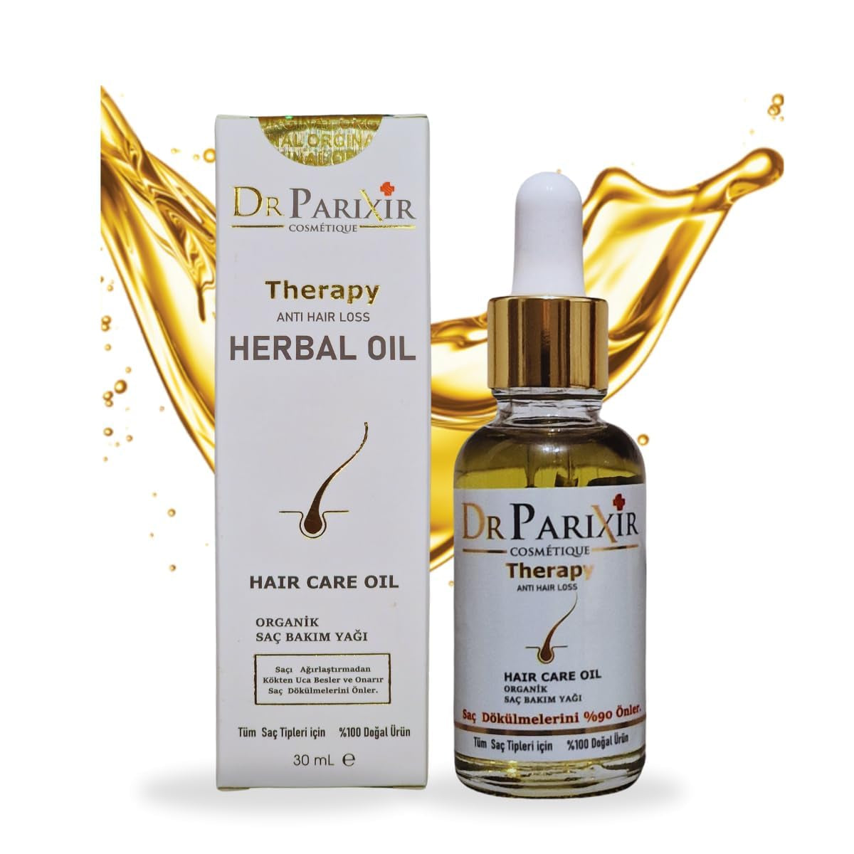 Siero anticaduta Dr Parixir - Soluzione efficace con olio d'oliva e rosmarino, 30 ml | Riduce la caduta dei capelli e rafforza le radici dei capelli Naty Shop Hair Care Titolo predefinito