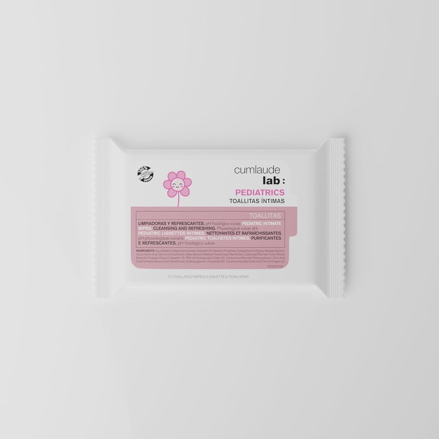 Salviette intime da laboratorio per bambini, 15 pezzi, detergenti e rinfrescanti, valore pH fisiologico