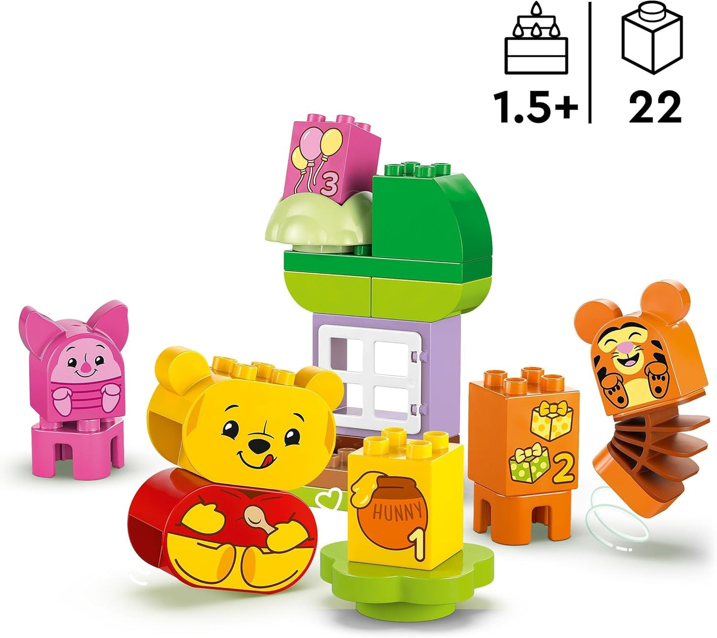LEGO DUPLO - Disney Winnie the Pooh's Birthday Party - giocattolo educativo per bambini in età prescolare - set di 3 minifigure tra cui Winnie the Pooh, Tigro e Maialino - idea regalo per ragazzi e ragazze da 1,5 anni 10457 Beuche set da costruzione den LEGO-Store