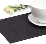 50 tovaglioli Collezione ROYAL 1/4 piega 40 X 40 nero "Ornamenti"
