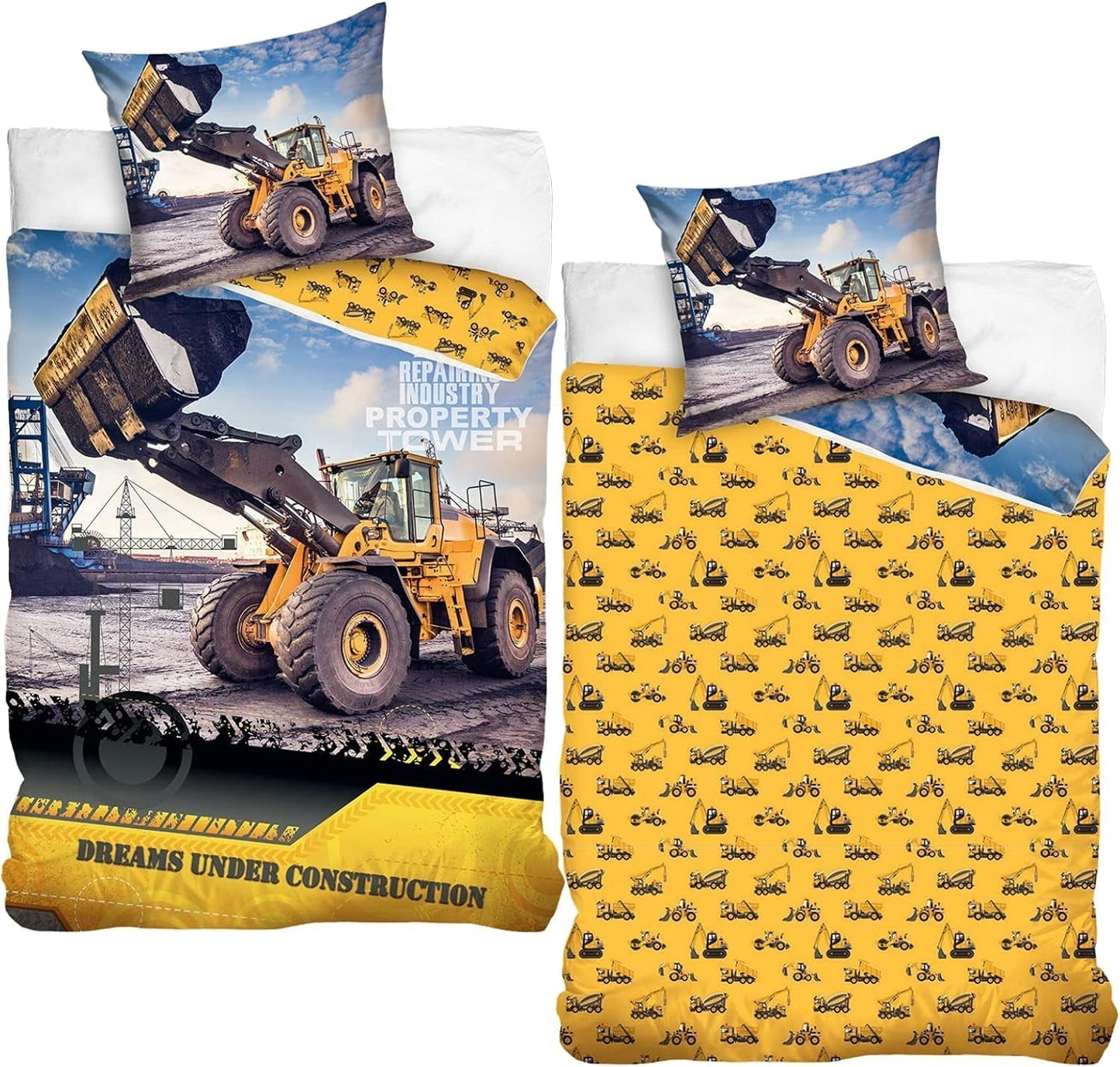 Biancheria da letto per bambini, escavatore, cotone Biancheria da letto - bambini Naty Shop