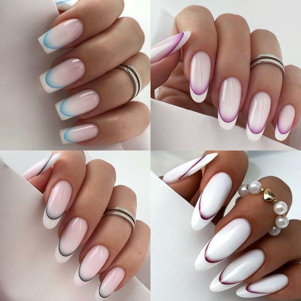 9 colori adesivi per unghie francese adesivi per unghie francese autoadesivo del chiodo foil french unghie gradiente adesivi punta francese adesivi per unghie arte del chiodo nail design adesivi accessori per unghie