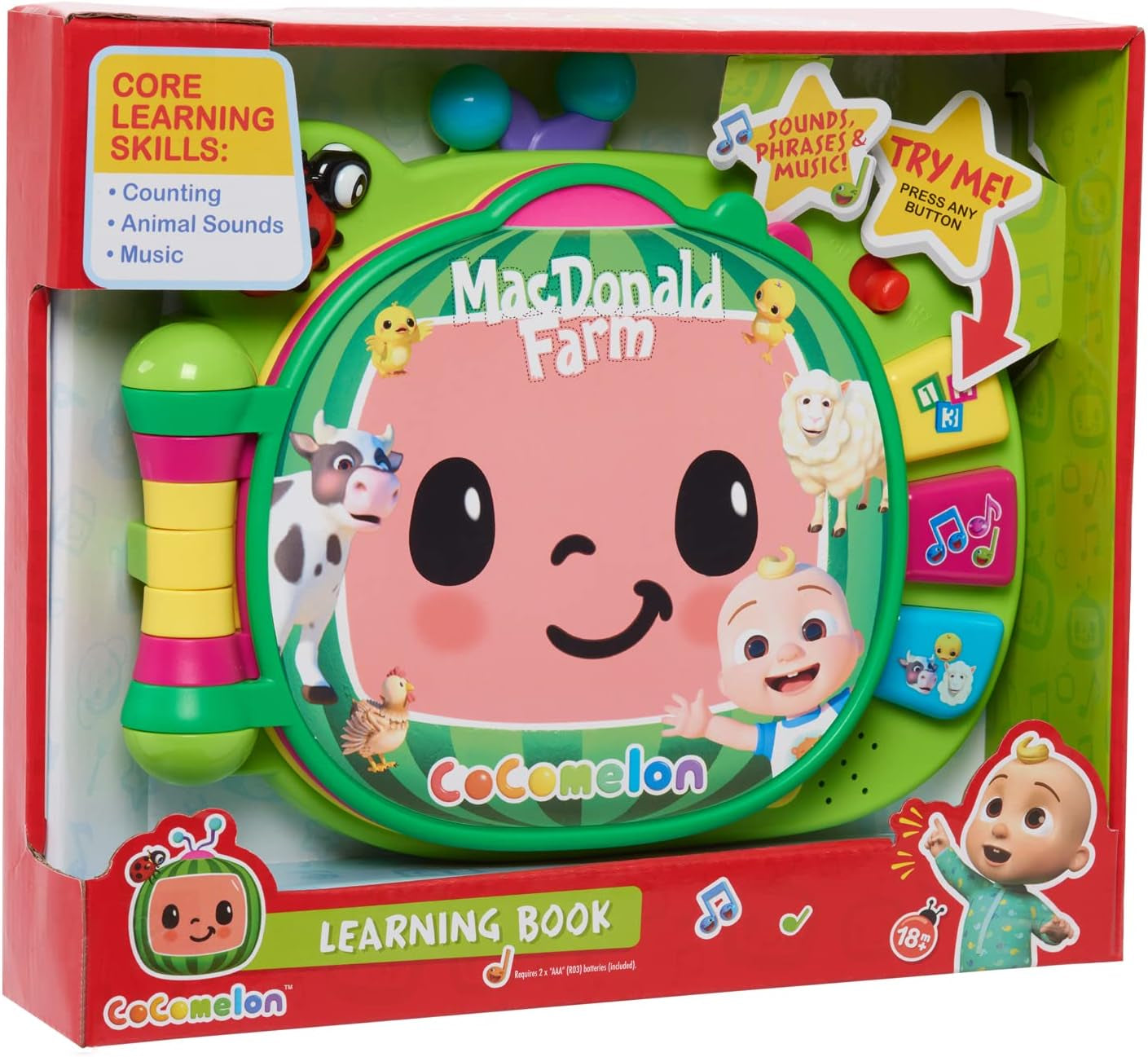 CoComelon , libro didattico J.J, funzioni didattiche ed elettronica, giocattolo per bambini a partire da 18 mesi, CCM10 (versione francese) Bebe Toys Naty Shop