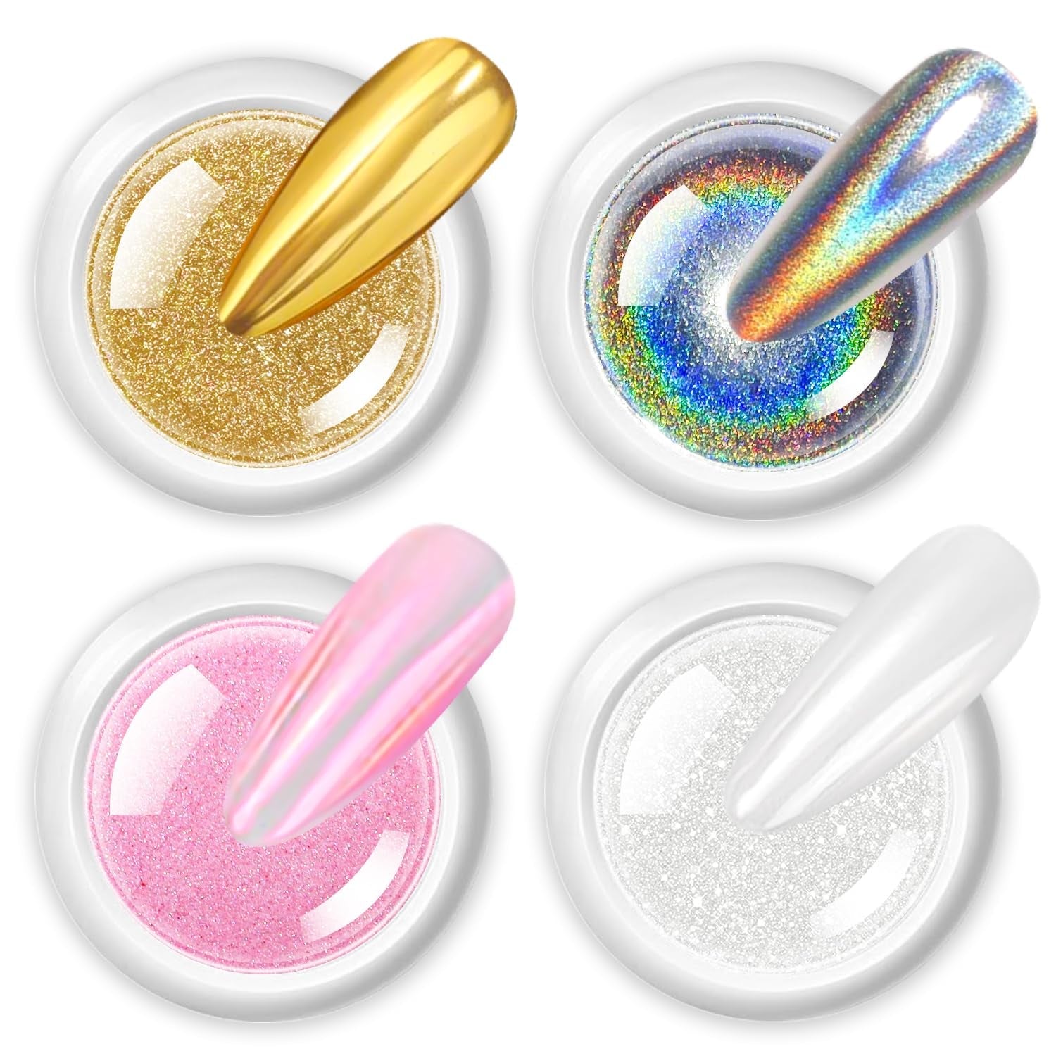 BISHENGYF Polvere per unghie cromata argento – Metal Holo Chromfarbener Nagelpuder, 1G Cromepulver Nägel Glitzer Glänzende Silver Nagelpulver Spiegeleffekt Pigment Nagelkunst, Diy-Design-Dekor Frauen Geschenk