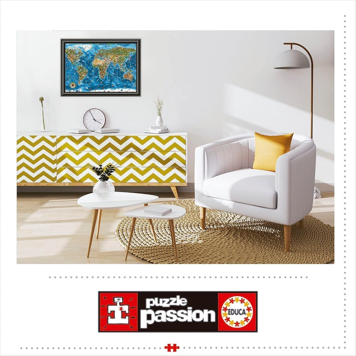Educa - Puzzle 1000 pezzi per adulti | Meraviglie del mondo, puzzle da 1000 pezzi per adulti e bambini, attrazioni turistiche, mappa del mondo. Puzzle per adulti dai 14 anni (19022) Puzzle Naty Shop
