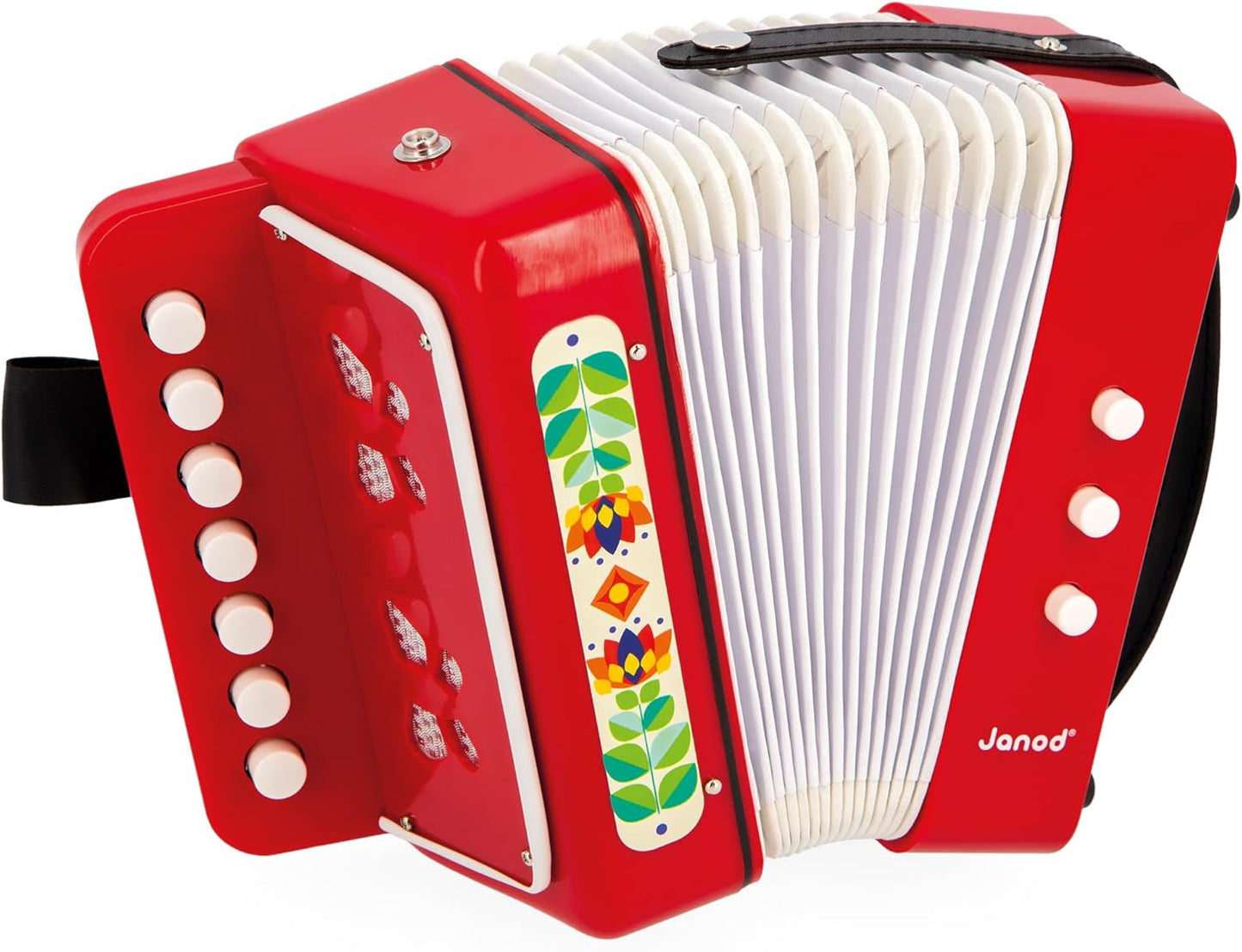 Janod - Fisarmonica Gioia - Strumento musicale per bambini - Giochi di ruolo e prima educazione musicale - Con tracolla - Dai 3 anni, J07654 Jucarii Bebe Naty Shop