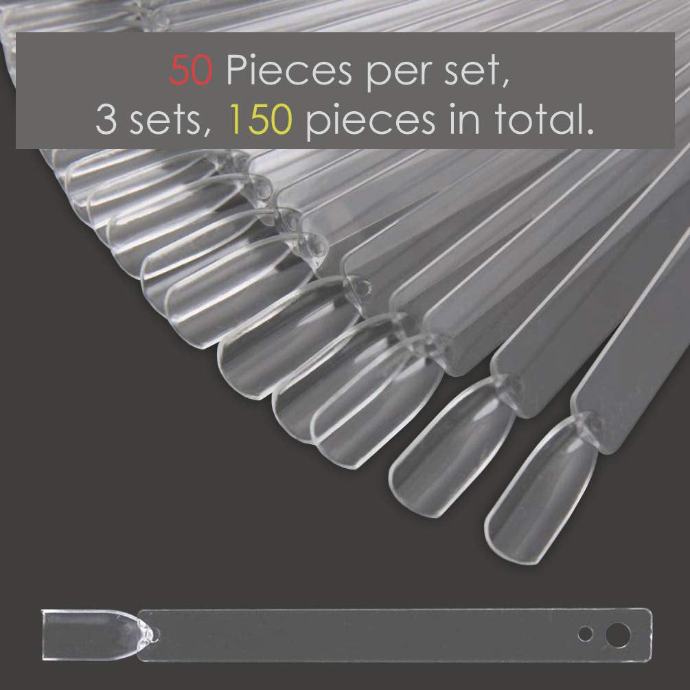 150 Pezzi Nail Art Tips Anello Stick, Trasparente Farbe Karte Platten Nagelleck Display Anello Stick, Nagel Salon Übungen Display Nail Tips