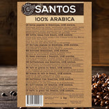 COFFEE CRUISE Santos Kaffeebohnen 1kg - Mittlere Röstung - Aroma Caramel - Für All Kaffeemaschinen - 100% Arabica