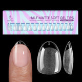 Btartbox Punte per unghie a mandorla extra corte - Gel a copertura totale X Punte per unghie in gel morbide XS - Semi-opache preformate per salone per unghie larghe 320 pezzi