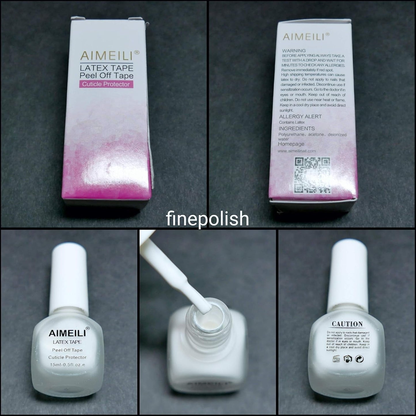 AIMEILI Nastro staccabile in lattice Nagelleck Korrektor Hautschutz Fingerschutz Für Nail Art Palisade Geruchlos Weiß 15Ml