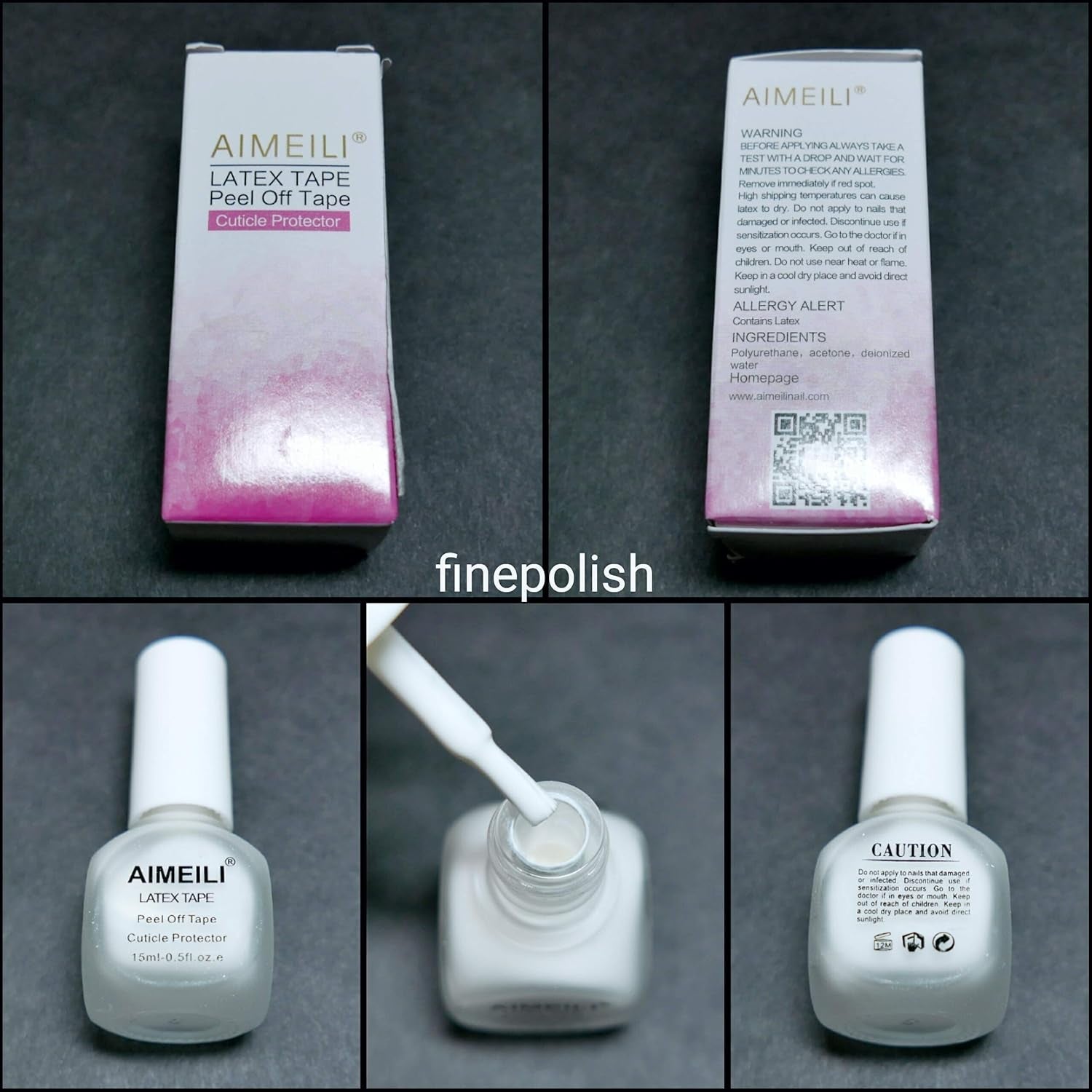 AIMEILI Nastro staccabile in lattice Nagelleck Korrektor Hautschutz Fingerschutz Für Nail Art Palisade Geruchlos Weiß 15Ml