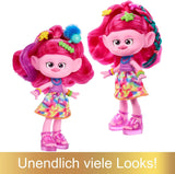 Mattel DREAMWORKS TROLLS Together Strong - Bambola alla moda Hair-Tastic Queen Poppy - 15+ accessori, pettine glitterato, gel glitterato lavabile, dai 3 anni in su, bambole HNF25 Naty Shop