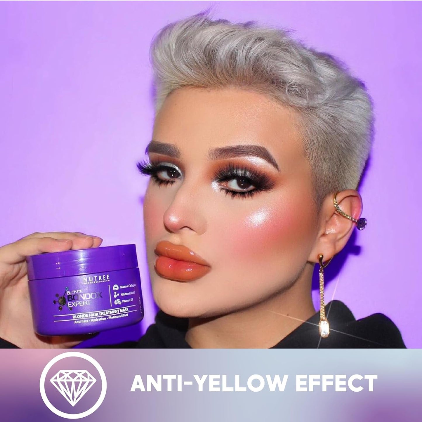 TRATTAMENTO PER CAPELLI BLONDE BONDOX 1kg Maschera termica professionale viola - Olio d'oliva - ripristina l'elasticità e la flessibilità dei capelli, ammorbidisce, idrata e dona lucentezza Naty Shop Hair Mask