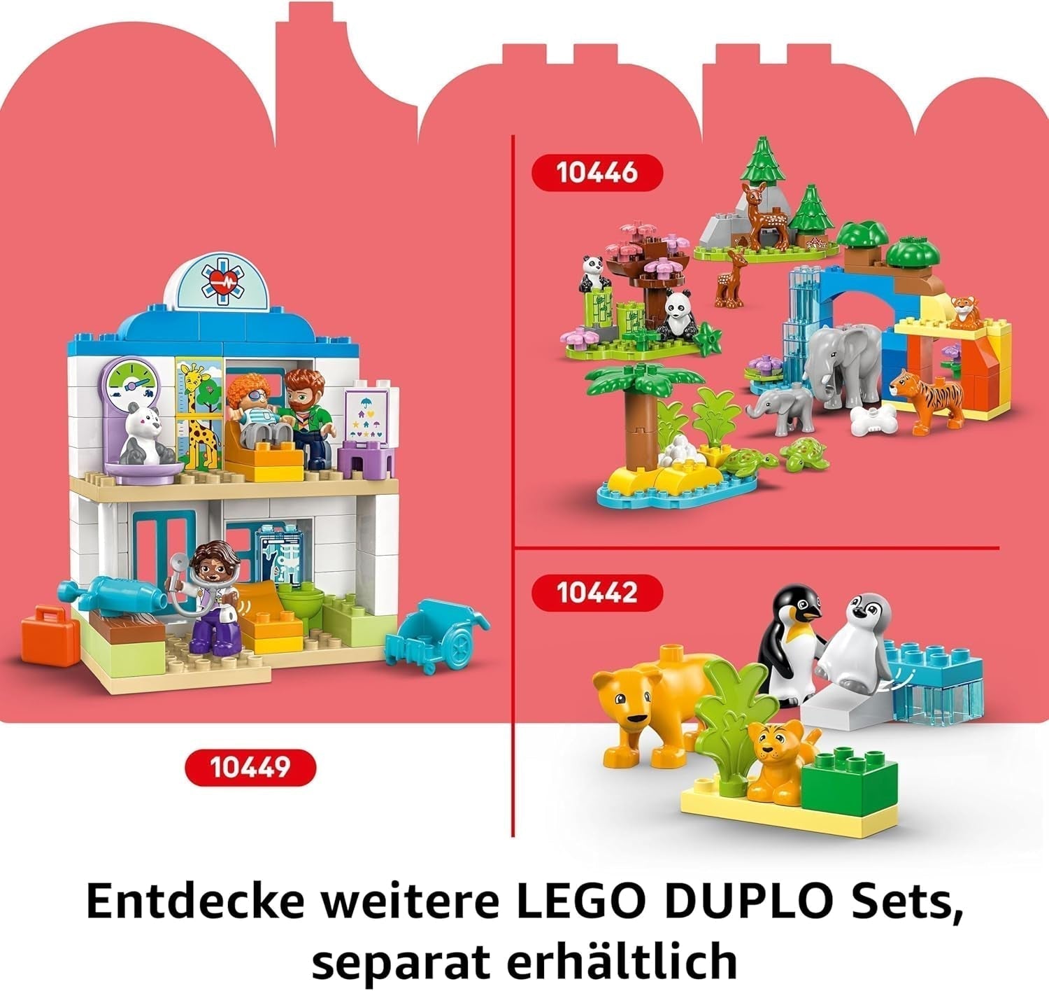 Auto da corsa del team F1 LEGO DUPLO Town con piloti, giocattolo da costruzione per tutta la famiglia, esperienza di gioco fantasiosa, regalo di compleanno per bambini, ragazzi e ragazze a partire da 2 anni 10445 Set da costruzione Besuche den LEGO-Store