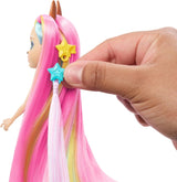 Bambole Enchantimals, Bambola Deluxe con Capelli Sunshine Beach e Amico Animale, Bambola Piccola con Gonna Staccabile e Accessori, Regali per Bambini, HTJ70 Naty Shop Dolls