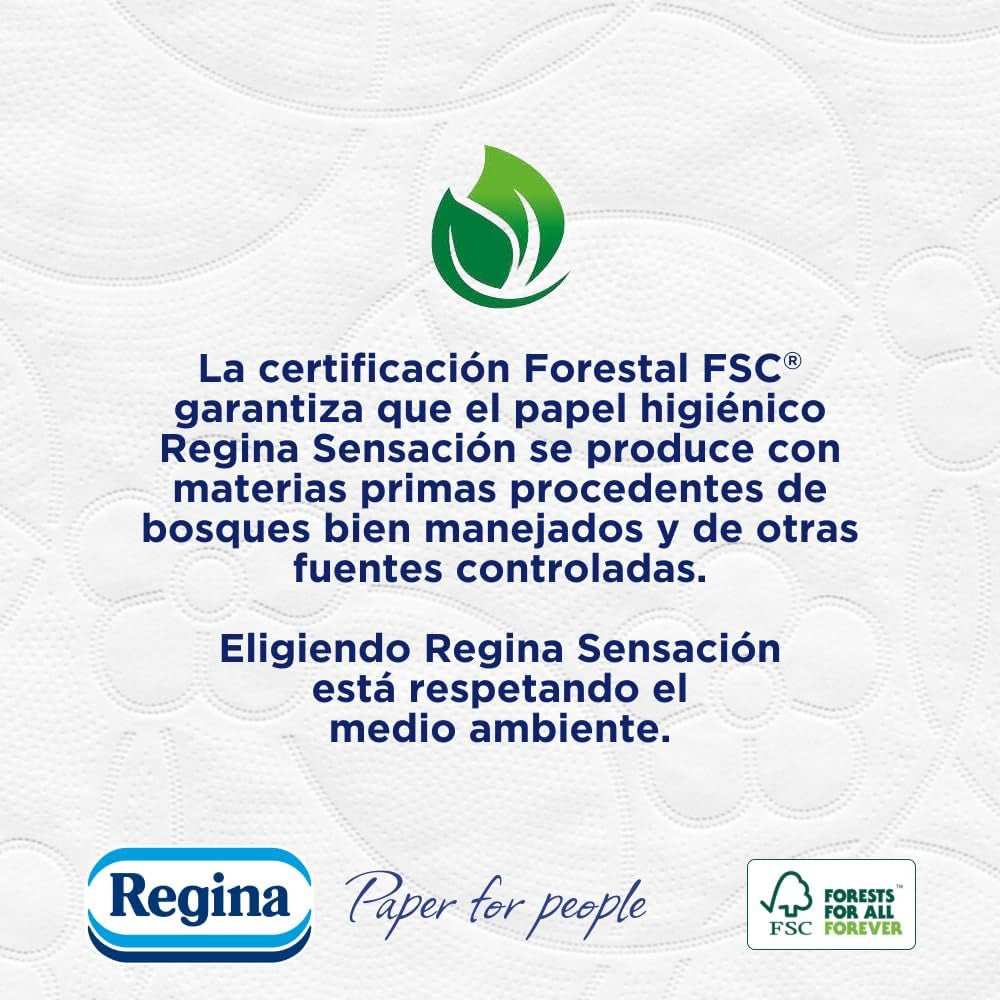 Regina Feeling - 42 rotoli di carta igienica, 175 fogli a tre strati, estratto di cotone naturale e profumazione delicata, packaging 60% plastica riciclata, carta certificata 100% Fsc