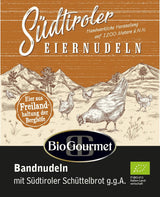 Tagliatelle BioGourmet con Schüttelbrot dell'Alto Adige (IGP) | Tagliatelle all'uovo salate e aromatizzate con genuino speck dell'Alto Adige | 1x250g biologico