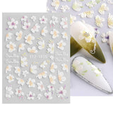 JMEOWIO 3D Nagelsticker Frühling Blume Nail Art Sticker Selbstklebend Nagelaufkleber 5D Stereoscopic Blumen Dekoration Nageldesign Zubehör 4 Blatt