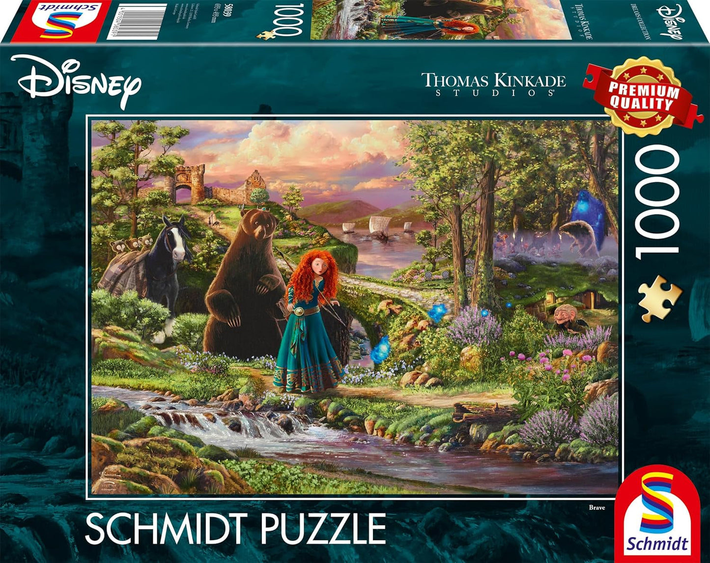 Schmidt Spiele 58039 Disney, Brave, Merida, Thomas Kinkade, puzzle 1000 pezzi, multicolore Puzzle Naty Shop Titolo predefinito