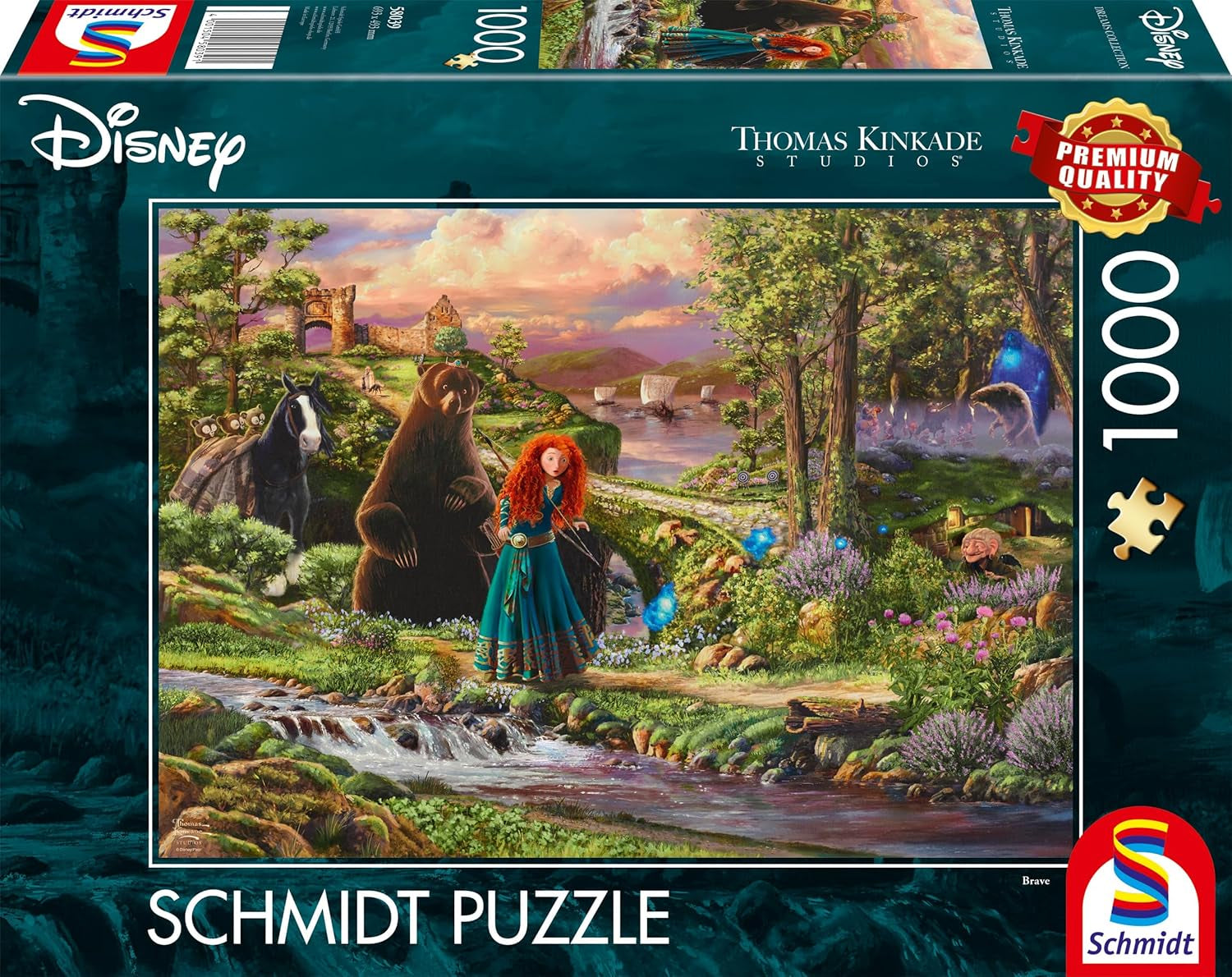 Schmidt Spiele 58039 Disney, Brave, Merida, Thomas Kinkade, puzzle 1000 pezzi, multicolore Puzzle Naty Shop Titolo predefinito