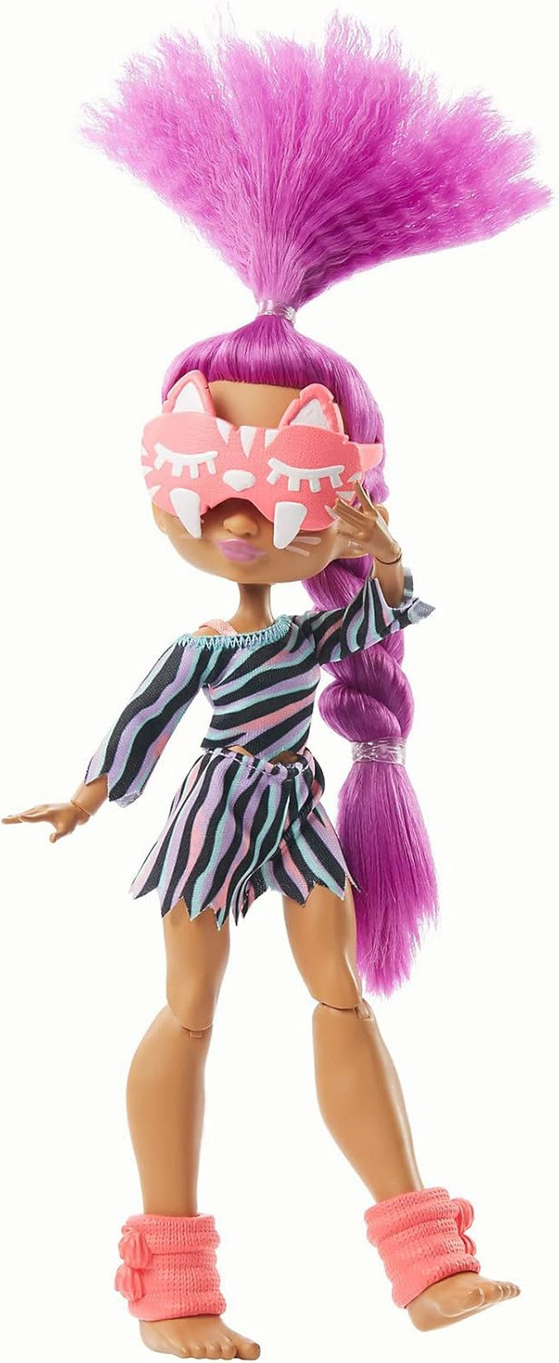 Cave Club GTH02 - Roaralai Pyjama Party Fun Doll, bambola articolata con capelli viola e accessori, regalo per bambini dai 4 anni in su, multicolore
