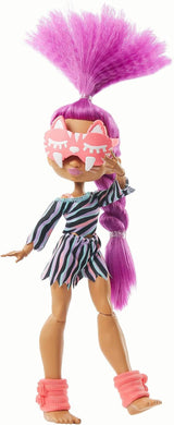 Cave Club GTH02 - Roaralai Pyjama Party Fun Doll, bambola articolata con capelli viola e accessori, regalo per bambini dai 4 anni in su, multicolore