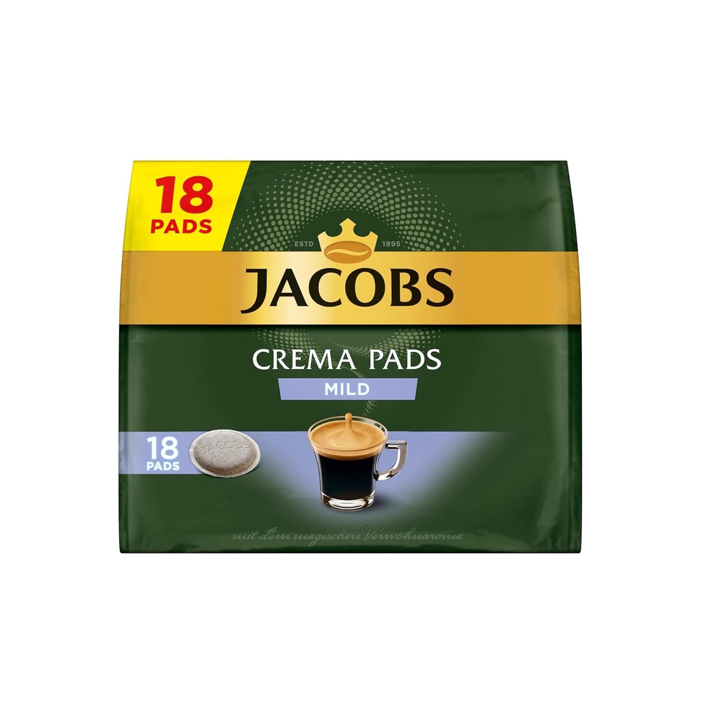 Jacobs Pads Crema Mild, Pads compatibili Senseo, 5 x 18 Getränke, 90 Kaffeepads
