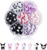 Adesivi per unghie gatto 3D, glitter per unghie, paillettes, adesivi per unghie in resina, gemme per unghie, diamanti per nail art, incluso bastoncino di cera per unghie con strass (Gatto colorato)