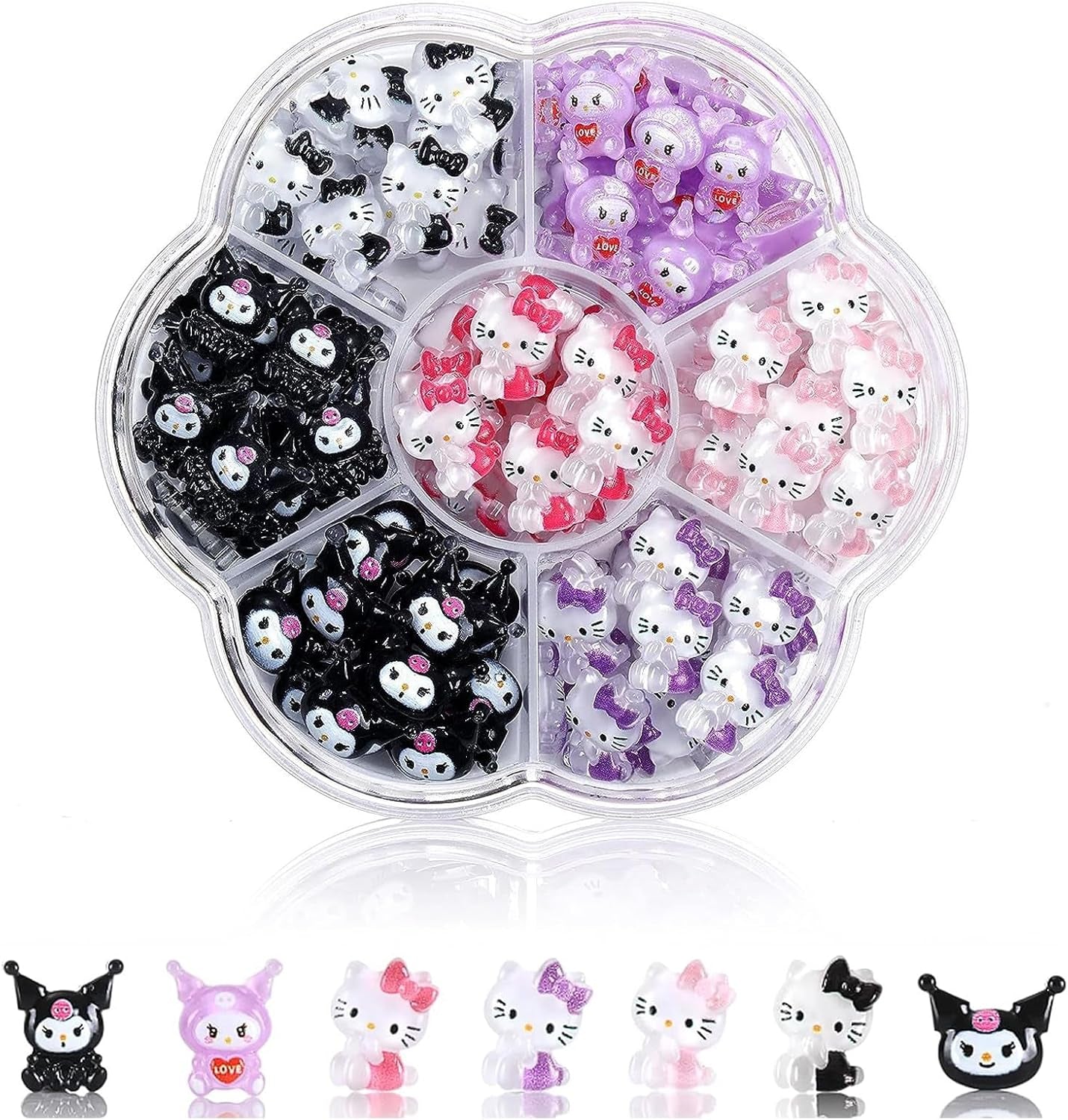 Adesivi per unghie gatto 3D, glitter per unghie, paillettes, adesivi per unghie in resina, gemme per unghie, diamanti per nail art, incluso bastoncino di cera per unghie con strass (Gatto colorato)