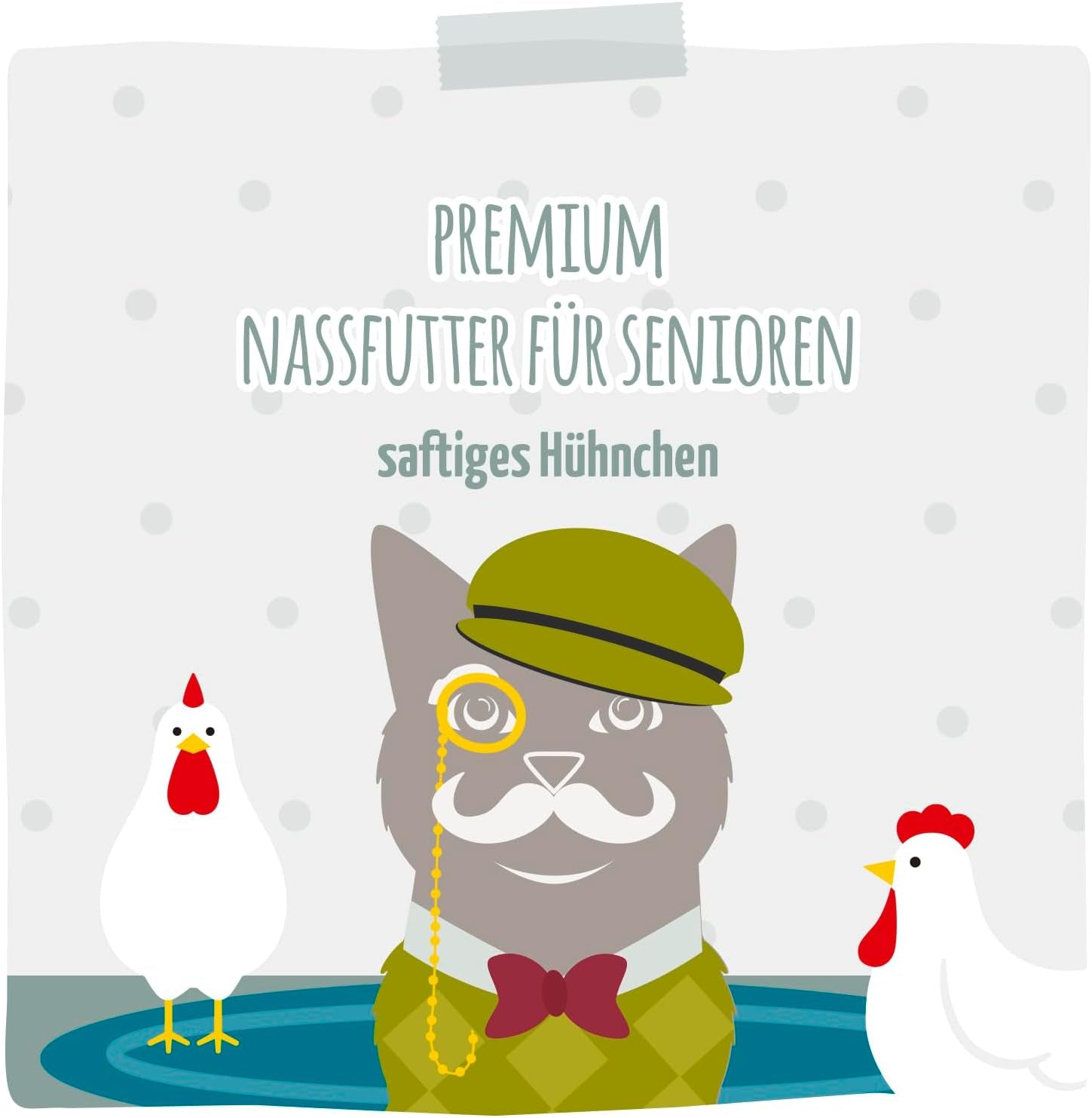 MjAMjAM - Cibo umido premium per gatti - Senior - pollo succoso, confezione da 6 (6 x 400 g), senza cereali