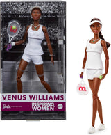 Barbie Inspiring Women Series Venus Williams Fashion Doll con uniforme autografata e racchetta da tennis inclusa scatola di presentazione HRM49