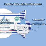 Confezione da 8 confezioni di salviette detergenti compostabili con acqua, 50 pezzi