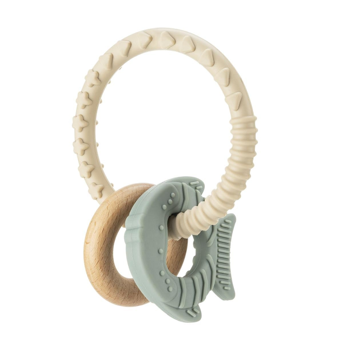 reer BiteDuo | Massaggiagengive in legno di silicone per bambini | Aiuto per la dentizione | Motorized toy