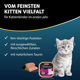 animonda Vom Feinsten Kitten Variety for Kittens (32 x 100g), alimento umido senza cereali e senza zucchero per gatti giovani con ingredienti freschi e carnosi al 100%.