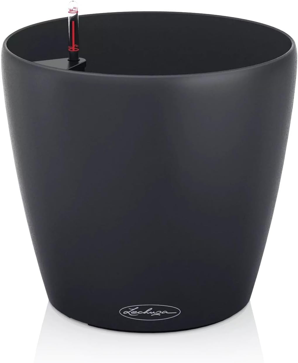 Fioriera LECHUZA Classico Colore ECO 35 Grigio Scuro | Fioriera con sistema di irrigazione e indicatore del livello dell'acqua | Realizzato in plastica riciclata al 100% | Finitura opaca | Ø 34,5 x 32,5 cm | 18935