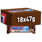 Barrette proteiche Snickers al cioccolato - Gusto ricco con caramello alle nocciole e torrone, confezione sfusa 18x47 g