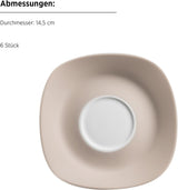 MÄSER Servizio da tavola combinato Nela, serie da 30 pezzi, servizio da tavola quadrato per 6, bianco/marrone