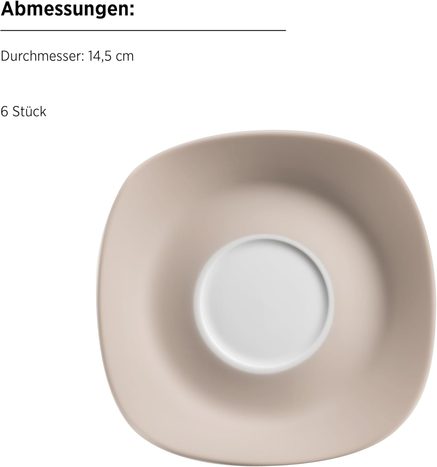 MÄSER Servizio da tavola combinato Nela, serie da 30 pezzi, servizio da tavola quadrato per 6, bianco/marrone