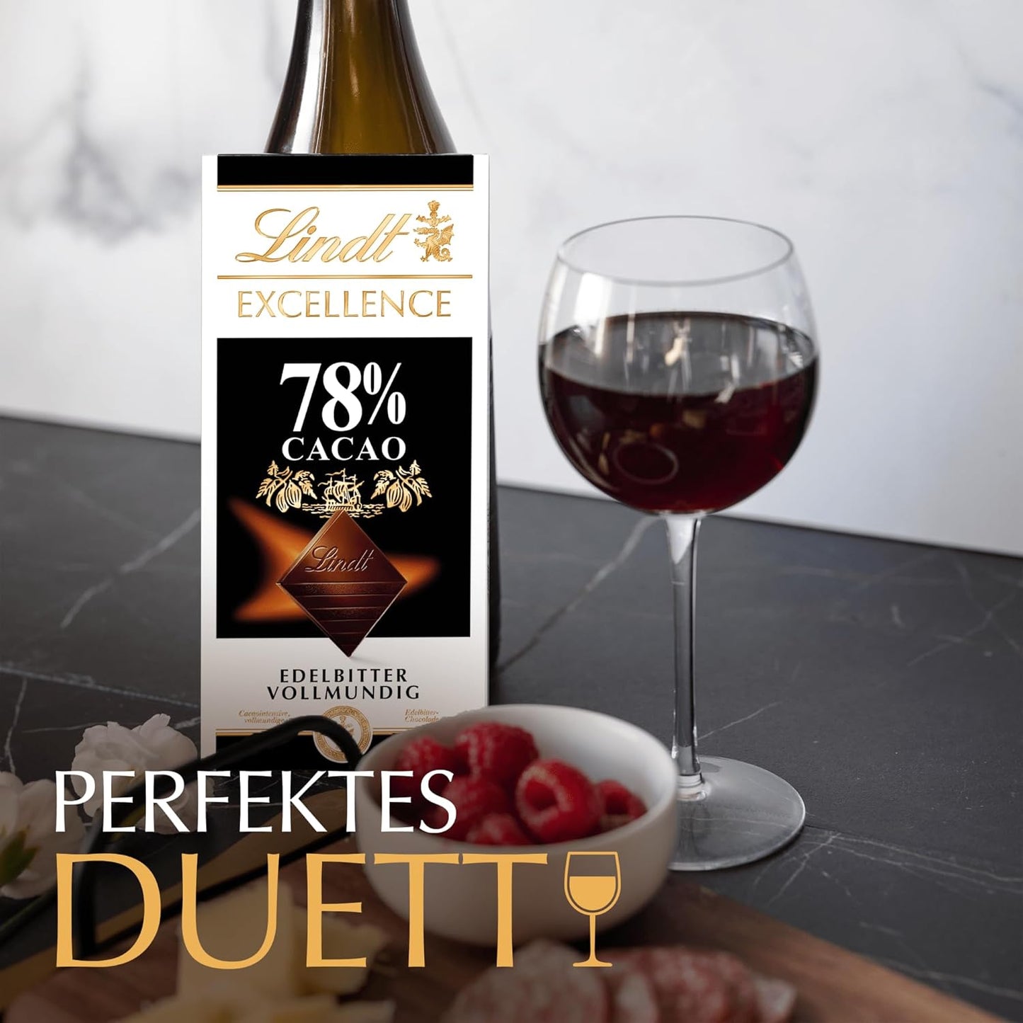 Lindt Excellence 78% Cocoa Bar - Barretta vegana al cacao Intensity Persistence 100g Regalo ideale
