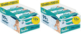 Salviette per neonati Pampers 99% acqua, 12 confezioni da 60 salviette ciascuna = 720 salviette per neonati, lozione leggera 99% acqua