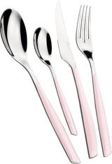 BUGATTI Glamour, Set Posate per 6, 24 Pezzi Acciaio Inossidabile 18/10 Naty Shop Lotus Pink