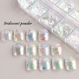 JMEOWIO Glitter per unghie 12 griglie Aurora Nail Art decorazione accessori nail design