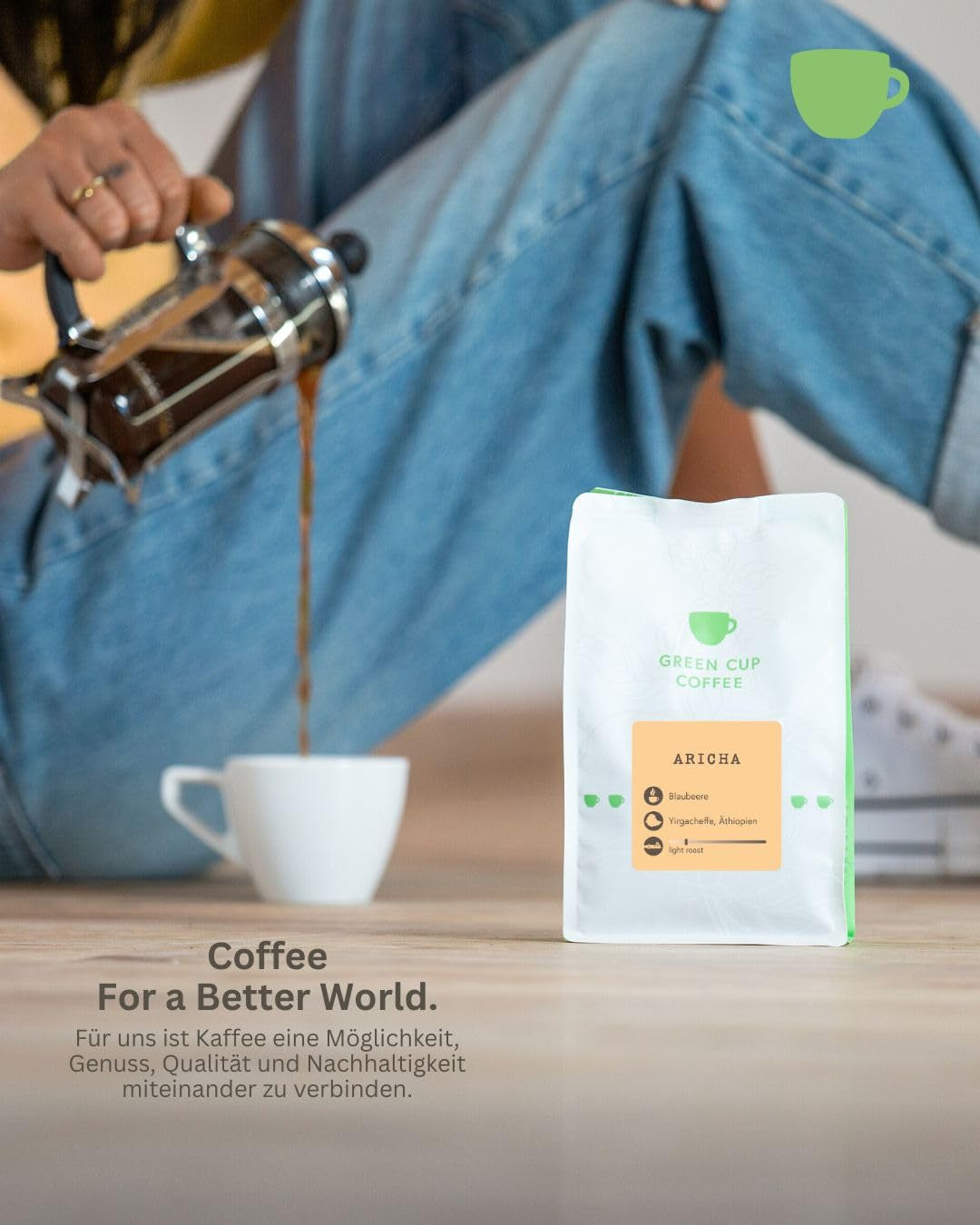 Caffè - Aricha I 100% Arabica I Caffè in grani 250g I Ideale per macchine da caffè automatiche, caffè filtro e French press con gusti fruttati I Tostatura chiara